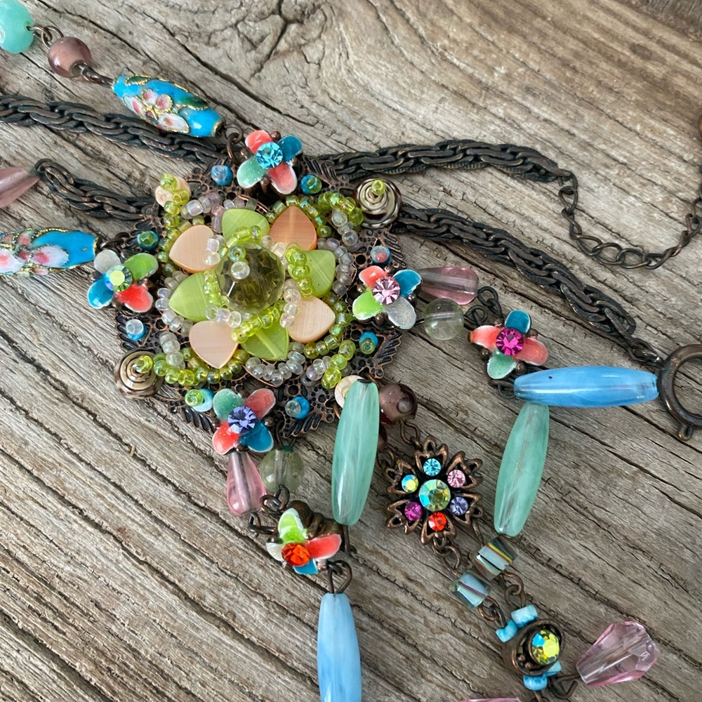 Handmade designer stone necklace - artisan from Montreal